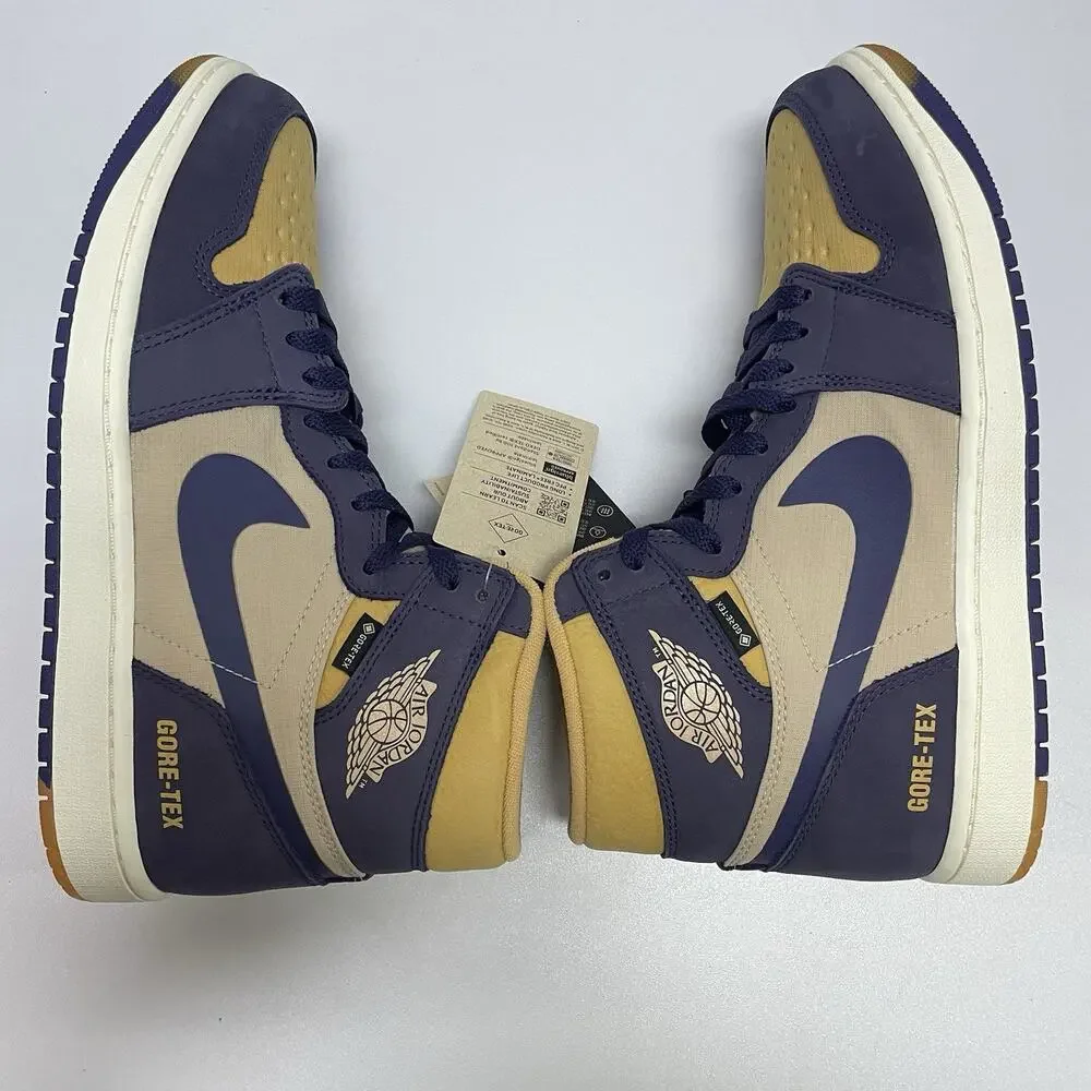 Air Jordan 1 High Element GORE-TEX Sky J Purple DB2889 501 Size 10 Yellow Shoe